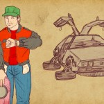 Marty McFly y un futuro visto desde los ochentas. ILUSTRACIÓN DE ALEJANDRO MIGUELES.